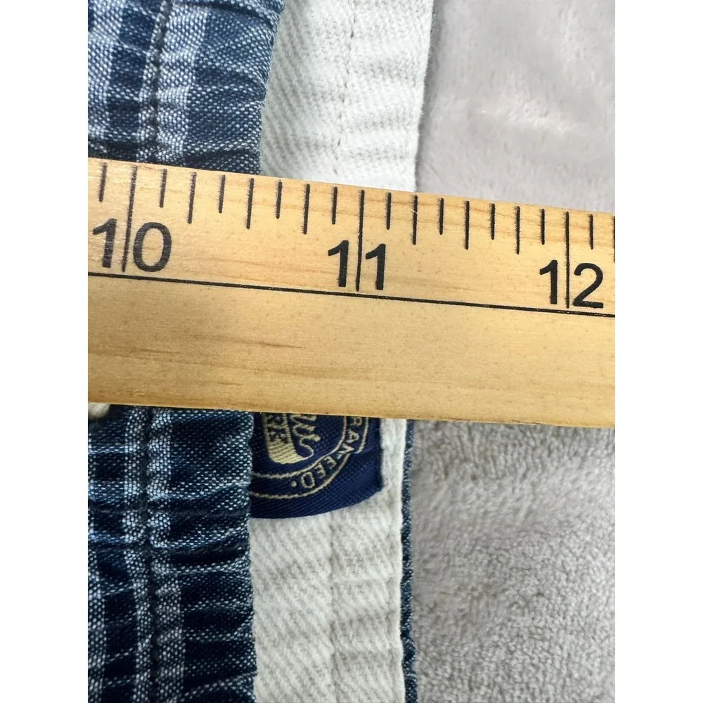 J Crew Mens Shorts Striped Blue White Elastic Waist‎ Drawstring Size M